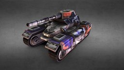 Future Tank sci, fi, painted, rts, starcraft, tank, handpainted, low-poly, lowpoly, scifi, low, poly, sci-fi, futuristic, stylized, hand, space