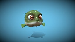 cartoon fugu fish green, fish, japan, frog, ocean, toad, nemo, poison, cartoon, funny, sea, fugu