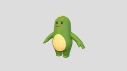 Character115 Monster body, green, toon, cute, style, toy, crocodile, mascot, big, alien, character, cartoon, design, creature, monster, fantasy, noai