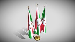 Burundi Flag Pack office, flag, desk, holder, pole