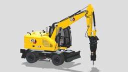 CAT M318 Wheel Excavator track, heavy, road, build, loader, equipment, mounted, crawler, tractor, machine, tracked, m320, engineering, industrial, m322, m318, m315, m314, m319, m322f