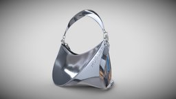MUGLER small smooth spiral curve 01 leather, aluminium, ar, shiny, handbag, luxurious, ladies, recycled, highfashion, mugler