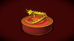 Golden Dragon pedestal, china, drake, chinese, statue, traditional, golden, posing, chinese-dragon, 2024, dragon, gold, lunar-new-year, chinese-culture, lunar-year, noai, lunaryear, yearofthedragon