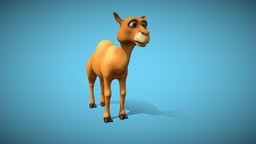 cartoon camel beast, toon, cute, africa, mammal, camel, water, character, cartoon, horse, animal, rigged
