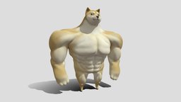 Swole Doge dog, meme, muscular, doge, sculptober, swole, zbrush, sculptober2020