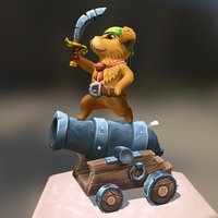 National Puppy (pirate) Day puppy, cannon, national-puppy-day, handpainted, pirate
