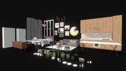 PBR Archviz Asset Pack archviz, assets, bedroom, set, pack, apartment, furniture, scandinavian, kitchen, bundle, interior-design, interior-full-interior-full, ready-to-use, architecture, blender, pbr, decoration, cycles, interior, livingroom