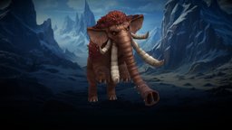 Stylized Fantasy Wild Mammoth elephant, rpg, teeth, tundra, snow, mmo, rts, fbx, moba, mammoth, tusk, mammals, mammouth, character, handpainted, lowpoly, creature, animation, stylized, fantasy