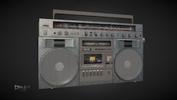 Boombox music, tape, tracks, sound, 3dcoat, boombox, 80s, boom, substance, painter, maya