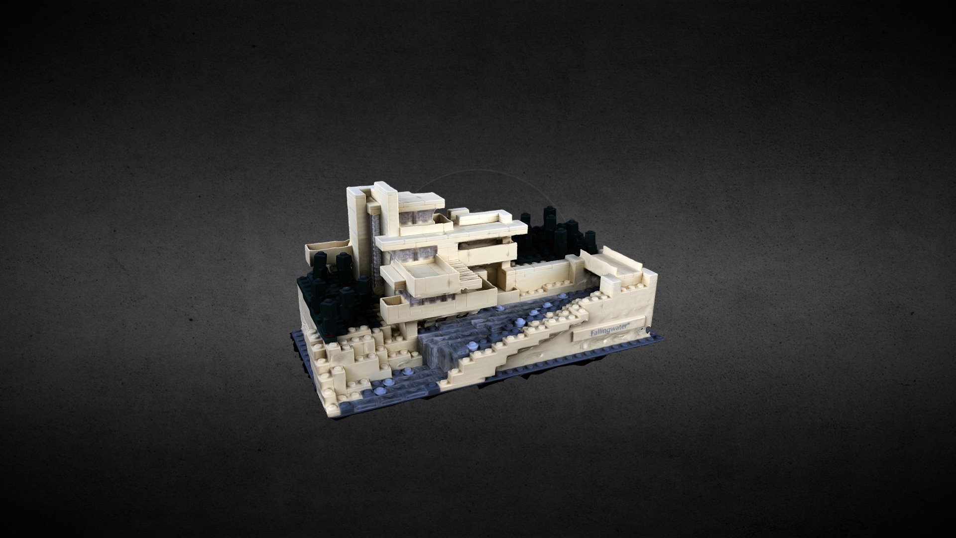Fallingwater is a house designed by architect Frank Lloyd Wright in 1935 in southwest Pennsylvania's Laurel Highlands, about 90 minutes from downtown Pittsburgh.[4] The house was built partly over a waterfall on Bear Run in the Mill Run section of Stewart Township, Fayette County, Pennsylvania, located in the Laurel Highlands of the Allegheny Mountains.

Wikipedia - Fallingwater - Frank Lloyd Wright - Lego - 3D model by Franko (@franko_frullo) 3d model