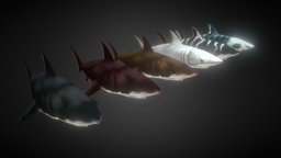 Tiburón shark, tiger, complete, ocean, ready, aquatic, deep, read, downloadable, aqua, locomotion, acuatic, wather, readyforgame, ready-to-use, character, asset, free, monster, rigged, sea, rigin, animaed, waer, scualo
