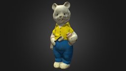 Old USSR Soviet Rubber Toy Bear bear, toy, soviet, vintage, retro, old, scanned, rubber, ussr, 3d, model, scan