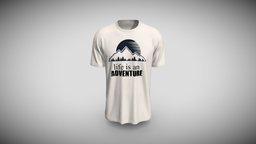 Life Is an Adventure Printed Cotton T-shirt cloth, textile, fashion, top, tee, obj, vr, ar, fbx, df, men, cotton, t-shirt, apparel, digitaldesign, gltf, textiledesign, nft, design, free, super, clothing, 3dtextile, digitalfashion, digitalfashionwear, apparelmaking, apparelhub, newcloth, textilemaking, combed, nextdesign