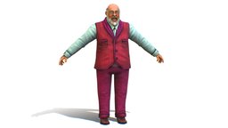 Bald Elderly Man Bearded Waiter Entertainer shirt, people, jacket, fat, pants, brown, coat, shoes, worker, professor, jeans, glasses, old, casual, actor, scientist, principal, personnage, oldman, senior, teacher, elderly, waiter, butler, detective, beggar, homeless, low-poly-model, lowpoly-gameasset-gameready, older, caucasian, veteran, entertainer, employee, man, human, male, casualwear, casual-wear, "concierge", "pensioner", "derijor"