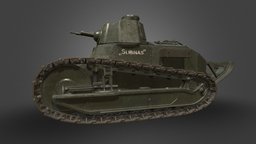 Renault FT-17 french, renault, tank, ft-17, lithuanian, blender, substance-painter