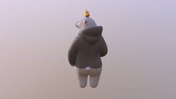 POLAR BEAR & bird Final 3d-printing, substancepainter, substance