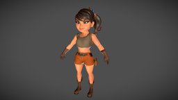 Stylized Female Character mobilegame, eevee, stylizedmodel, stylizedcharacter, substancepainter, character, low-poly, blender, lowpoly, blender3d, gameart, mobile, gameasset, zbrush, stylized