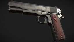 M1911 pistol rifle, red, ww2, empire, soviet, army, handgun, 45, carbine, acp, russian, browning, john, old, pistol, realism, semi-automatic, 45acp, moses, coldwar, m1911a1, ww2weapons, automatic-weapon, legendary-weapon, browninghipower, browning-m1911, usa, gun, colt, 1911, war