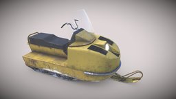 Snowmobile "BURAN" 1982 bike, vehicles, fishing, hunter, snow, hunting, travel, extreme, snowbike, snowmobile, snowcar, low-poly, lowpoly, car, sport