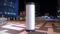 Advertising Pillar with Glass Version 1 exterior, urban, board, column, sign, pillar, commercial, advertising, advertisement, colonne, advertise, bilboard, werbung, pbr-game-ready, saeule, low-poly, glass, street, werben, kommerziell, staedtisch