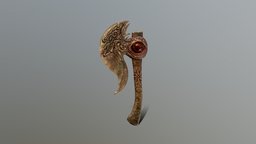 HIE Axe D180301 eye, blood, obj, fantastic, fbx, metal, old, weapon, pbr, axe