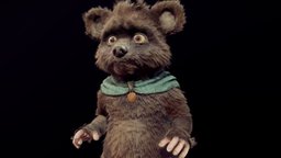 character Bear-fur-rigged-Mixamo hair, bear, rig, brown, fur, mixamo, teddybear, furry, charactermodel, hairy, haircards, cute_character, rigged-character, pbr-texturing, pbr-game-ready, readyforgame, animal-cartoon, cartoon, pbr, characters, fantasy, rigged, noai