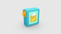 A box of sugar cube, food, white, sugar, candy, sweet, lowpolymodel, bonbon, handpainted, cartoon, stylized, granulated, sweetmeats