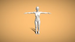 Base Mesh for Animation base, basemesh, humanbody, butt, woman, basemodel, female-character, hips, human-anatomy, stylizedcharacter, basemesh-female, female, stylized, human