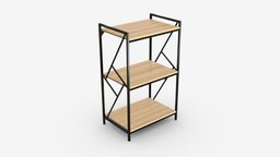 Shelf Study 01 office, storage, frame, square, empty, shelf, rack, study, store, market, furniture, pillar, metal, blank, 3d, pbr, design, shop
