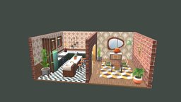 Mid Century Sims Kitchen and Dining modern, vintage, kitchen, substance-designer, sims, affinity, substancepainter, blender, lowpoly, midcentury-modern, simsfreeplay, simscc, diningarea