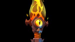 The Fire Sword eye, prop, 3dcoat, props, fire, inferno, elemental, props-assets, fantasyweapon, weapon, maya, handpainted, photoshop, hand-painted, sword, stylized, handpainted-lowpoly