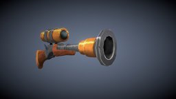 Cartoon Gun low-poly, game, gun