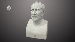 Herma de Paniasis de Halicarnaso V-83 pompeii, pompei, heritage, patrimonio, museo, escultura, carlos, museum, roman, romana, fotogrametria, herculaneum, rabasf, herculano, vaciado, pompeya, herma, plaster-cast, paniasis, photoscan, photogrammetry, sculpture