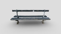 Parisian public bench "Davioud" paris, landscape, bench, public, parisian, metashape, agisoft, davioud