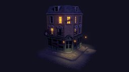 The Last Stand Diorama scene, face, london, pub, dirty, stylised, town, english, game-ready, game-asset, vampires, substance, game, blender, pbr, blender3d, zbrush, stylized, building, street, noai