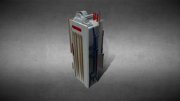 SciFi Building_23 office, tower, modern, block, urban, cyber, cyberpunk, skyscraper, isometric, techno, cityscape, city