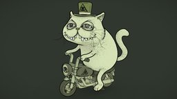 Ilumicati cat, outdoor, iluminacion, shadeless, bledner3d, sketchup, cartoon, blender, lowpoly, stylized, funny