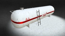 Classic Gas Tank red, stairs, gas, white, big, stripes, tank, steel