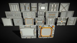 Sci-Fi Panels kit, future, sci, fi, lab, ceiling, case, hard, surface, panels, floor, tech, electronics, collection, elements, science, engine, box, sci-fi, wall