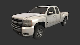 2000s Big Pickup truck, chevrolet, silverado, pickup, american, lorry, gmc, substance, asset, 3dsmax, vehicle, pbr, simple, gameready