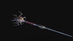 Dark Mage spider staff dd, spider, mage, golden, gameweapon, gameweapons, 4ktextures, fpsgame, dungeons-and-dragons, darkmage, fantasyweapon, magestaff, gameasset, fantasy, dark, gameready