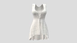 Lace Up Front Hem Dress green, cocktail, white, back, front, fashion, up, girls, long, clothes, nice, summer, dress, yellow, beautiful, womens, lace, pretty, wear, hem, pbr, low, poly, female, blue, light