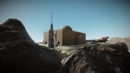 The Holographic Princess Leia scene, rim, planet, vehicule, hologram, inkscape, princess, luke, jedi, r2d2, desert, droid, tatooine, sand, brown, ben, diorama, skywalker, mecha, android, movie, contest, c3po, golden, leia, krita, hovercar, obi-wan, kenobi, organa, starwars-2015-still, vaporisator, landspeeder, androide, message, blender, blender3d, starwars, sci-fi, "characters", "robot", "noai"