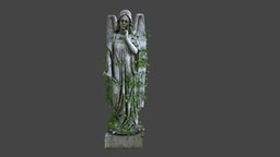 Statue 009 plant, plants, 3d-scan, rocks, vines, cemetery, escultura, scuplture, statue, estatua, stones, baroque, scupt, angle, statues, fontana, realitycapture, architecture, photogrammetry, asset, stone, gameasset, free, rock