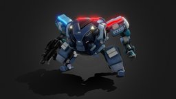 XEM-2r1 Police Mech Suit mech, gamedesign, gamedev, mechwarrior, mecha, mechsuit, texturing, unity, unity3d, blender, blender3d, gameart, hardsurface, animation, robot, 3dmodeling, mechdesign