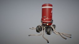 Fire Bot uv, bot, prop, fire, realistic, water, marmoset, fusion360, digital3d, pbr-texturing, pbr-game-ready, substancepainter, asset, game, 3d, photoshop, blender, pbr, lowpoly, hardsurface, gameasset, car, robot, gameready