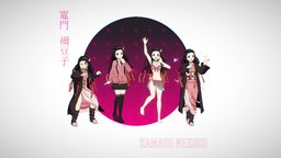 Nezuko animegirl, anime, kimetsunoyaiba, nezuko, demonslayer, noai