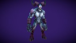 Stylized Fantasy Hellguard horns, rpg, demon, demonic, brute, guard, hell, mmo, rts, fbx, moba, handpainted, pbr, lowpoly, animated
