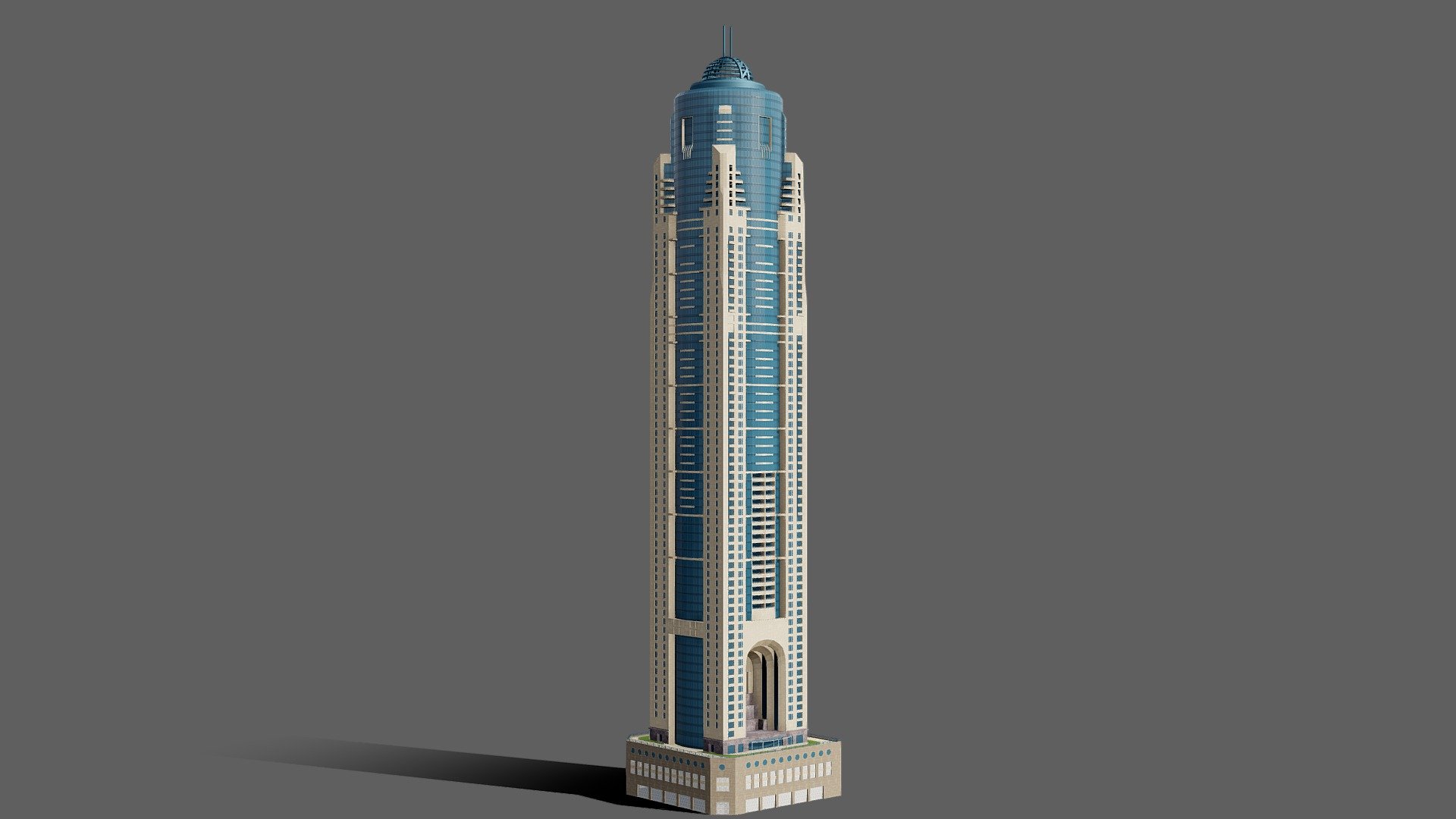 Marriott Harbour Hotel - Dubai Marina - Buy Royalty Free 3D model by 1Quad (@1.Quad) 3d model