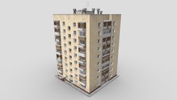 House 1P–447 C-26 «Candle» room, brick, windows, flat, housing, candle, balkon, ussr, rooms, corpus, ussr-architecture, khrushchyovka, house, home, building, khrushevka